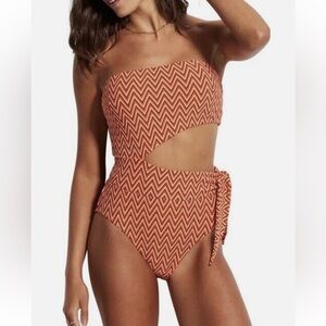 NWT Anthropologie Seafolly CLEO Bandeau Cut Out One Piece - 8, 12